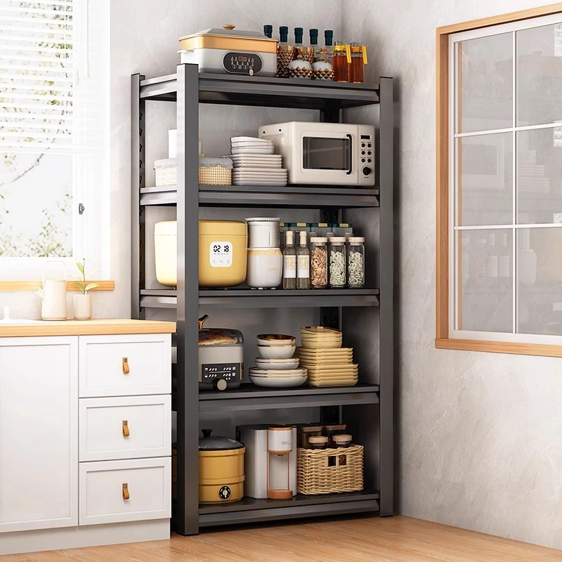 厨房置物架多层微波炉收纳架家用货架地下室杂物储物架夹缝铁架子