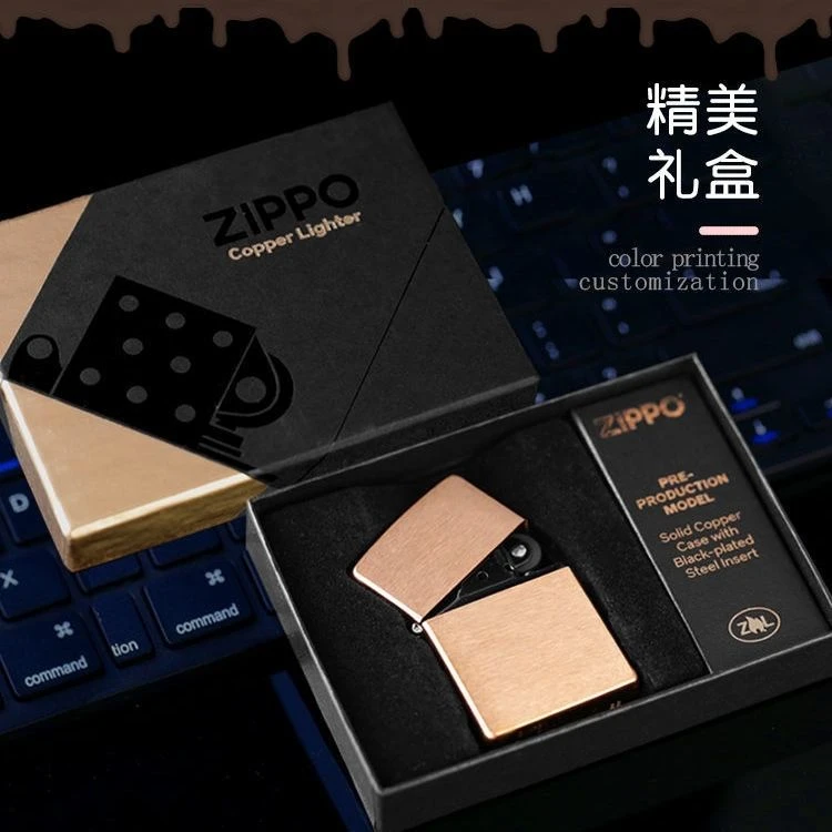 【老李鉴定】Zippo打火机正品 香槟晚霞紫铜2022年纪念机防风礼DYJ1