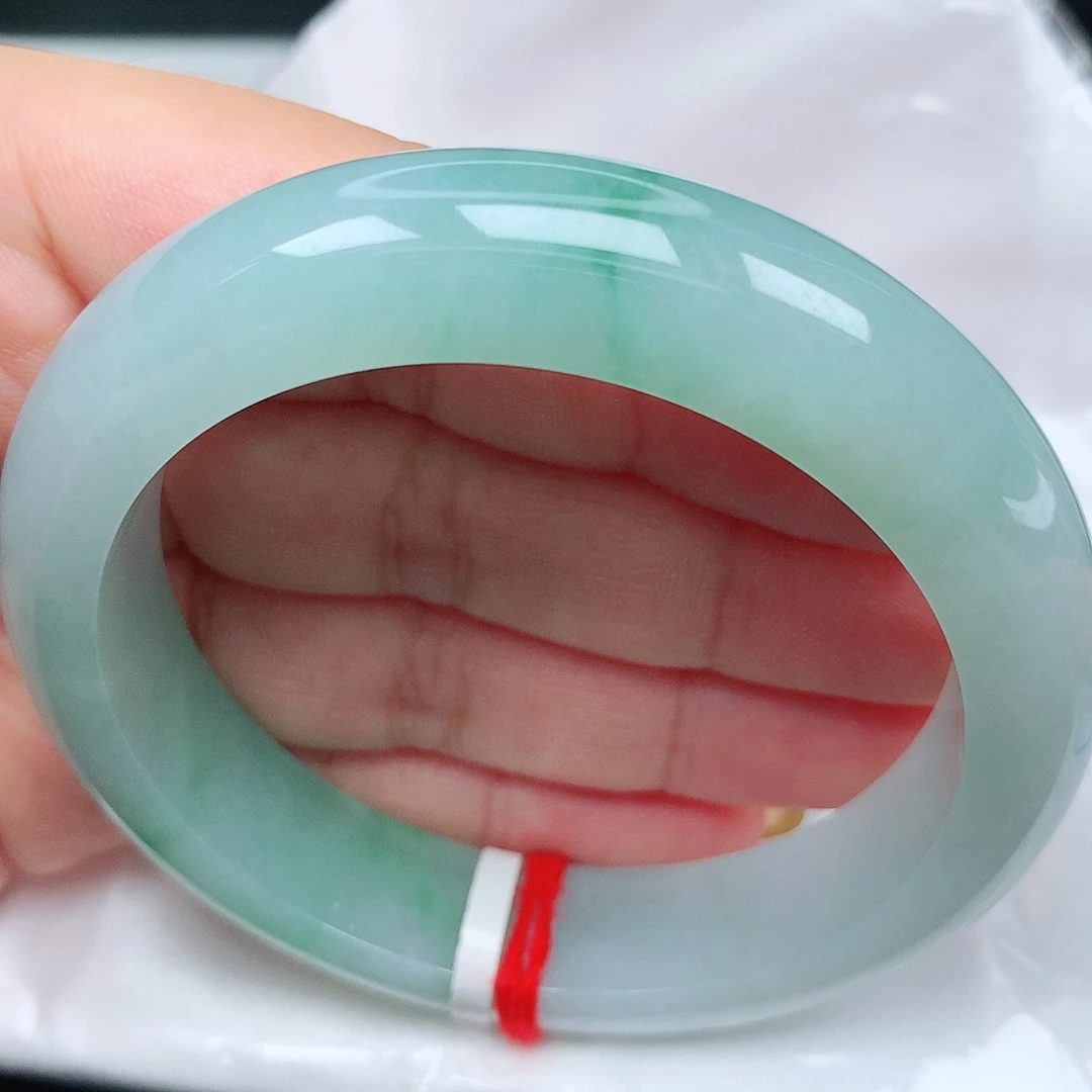 未镶嵌手镯翡翠49宽版蓝底飘花