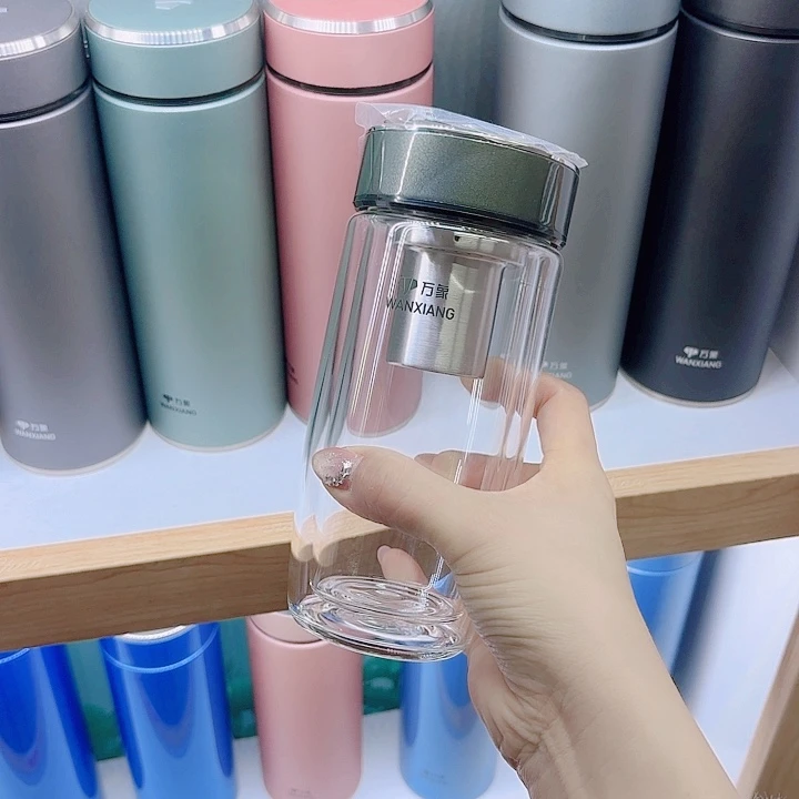 万象品牌双层玻璃杯V270-360橄榄无盒