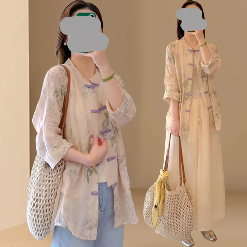 今年流行的漂亮气质上衣设计感新中式长袖衬衫外套女夏季2025新款