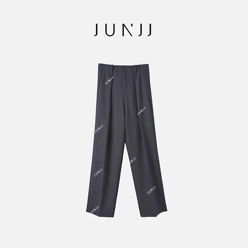 JUNJJ【莫妮卡】2025藏肉显瘦高腰裤梨形身材裤女休闲西装阔腿裤