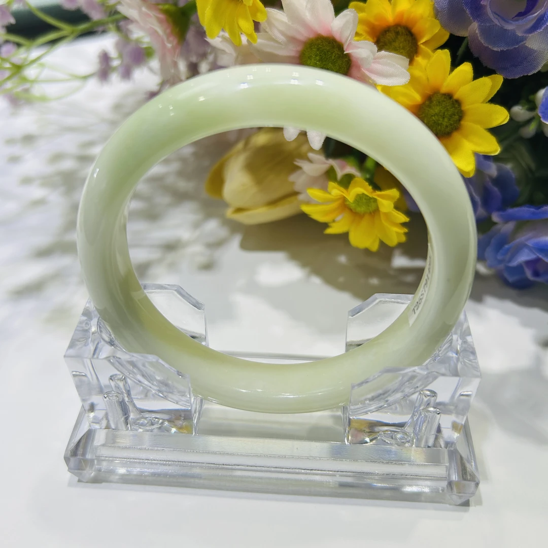 蓝田玉翠色玉镯59圈专柜正品送证书蓝田光华玉器厂官方店1485