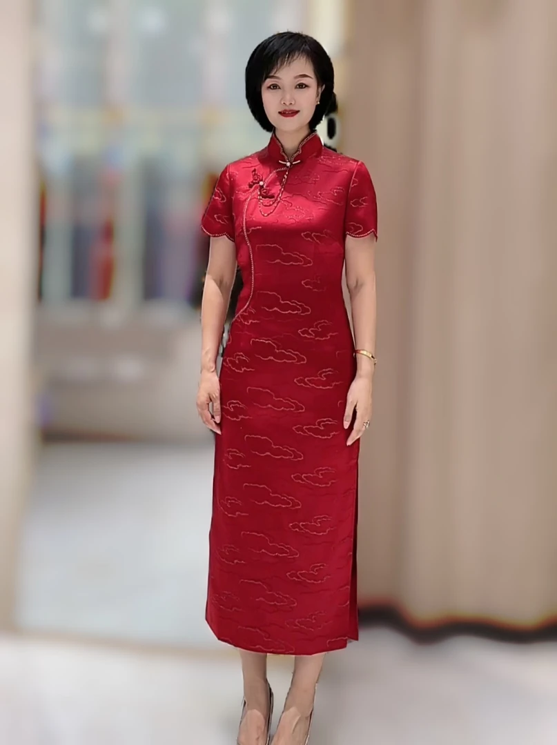 170802六礼喜婆婆喜妈妈婚宴旗袍礼服敬酒服日常旗袍