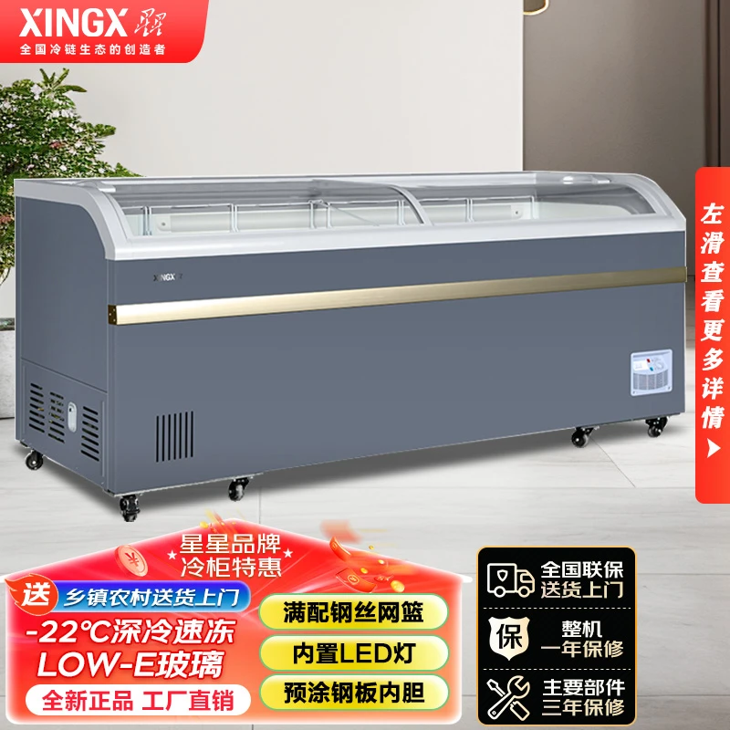 XINGX/星星【-22度BY】星星冰柜商用大容量组合柜冷冻展示柜雪糕柜