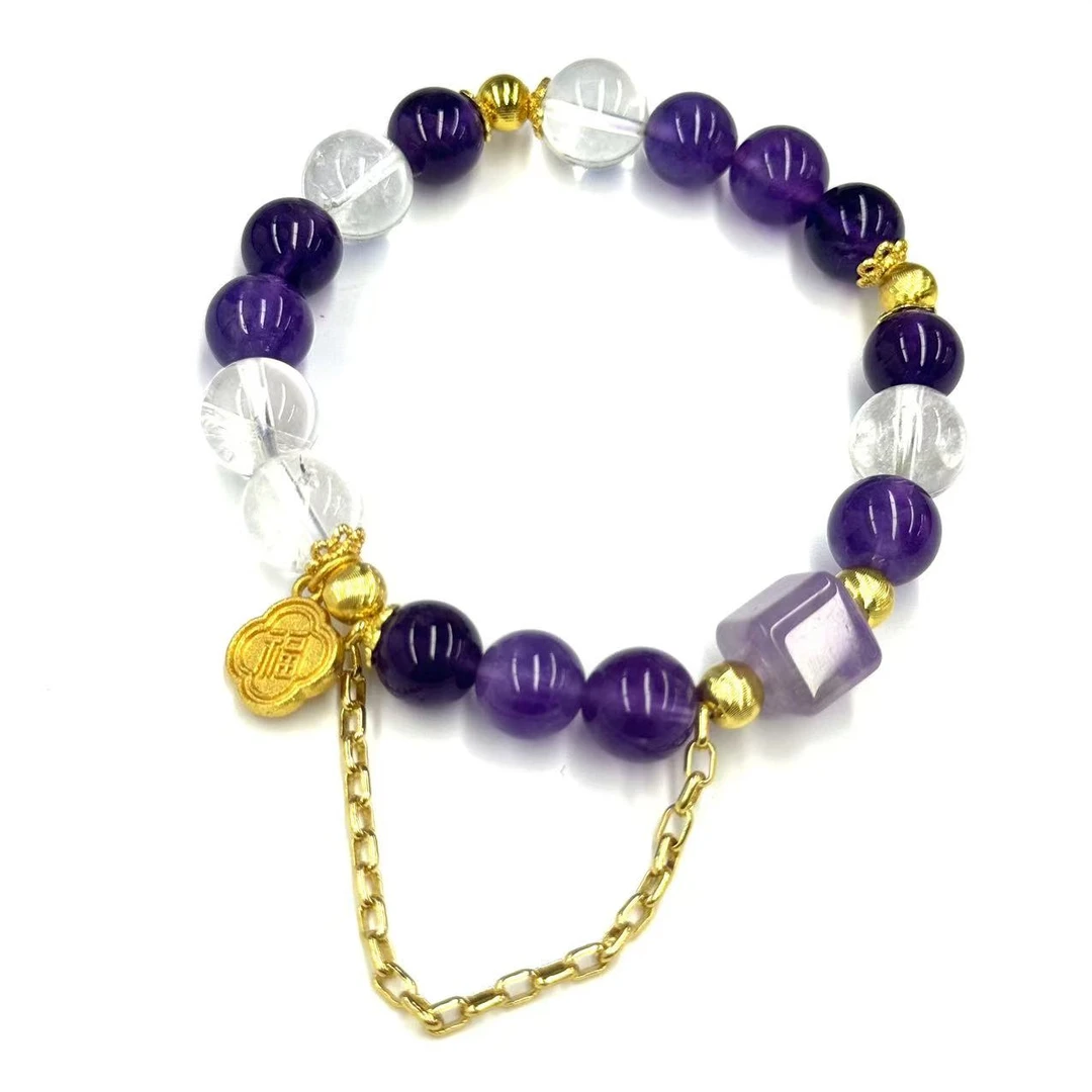 s1251-轻奢气质款超七紫水晶圆珠手串-赠礼盒