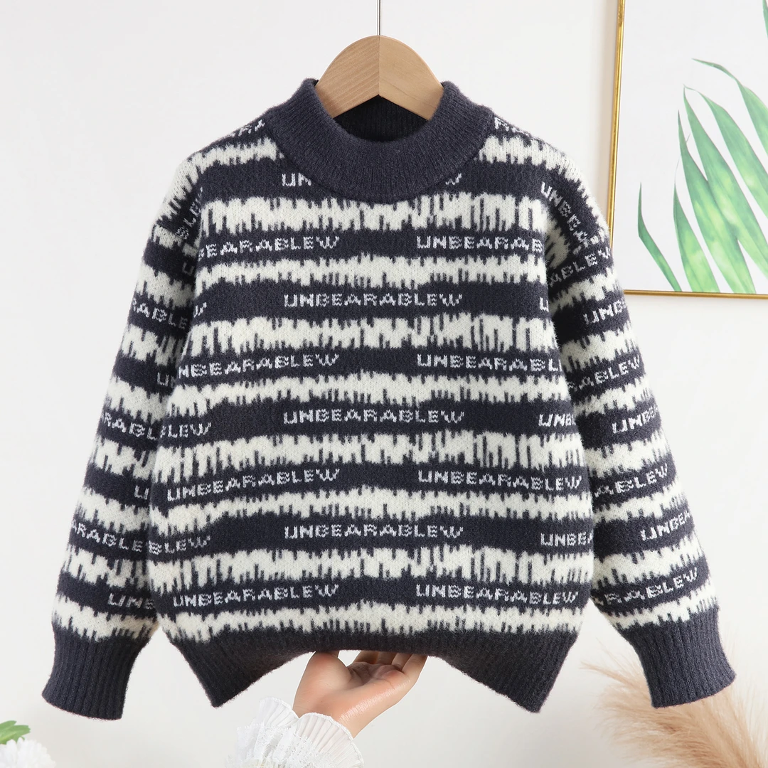 儿童毛衣男童秋冬2025新款冬季洋气中大童针织衫男孩加厚针织衫