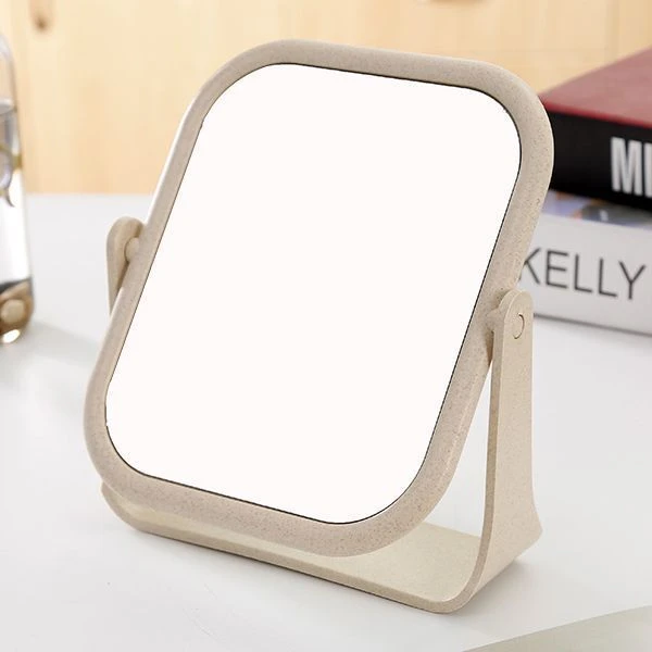 ins风网红镜子台式化妆镜双面少女心桌面可立宿舍大号学生梳妆镜