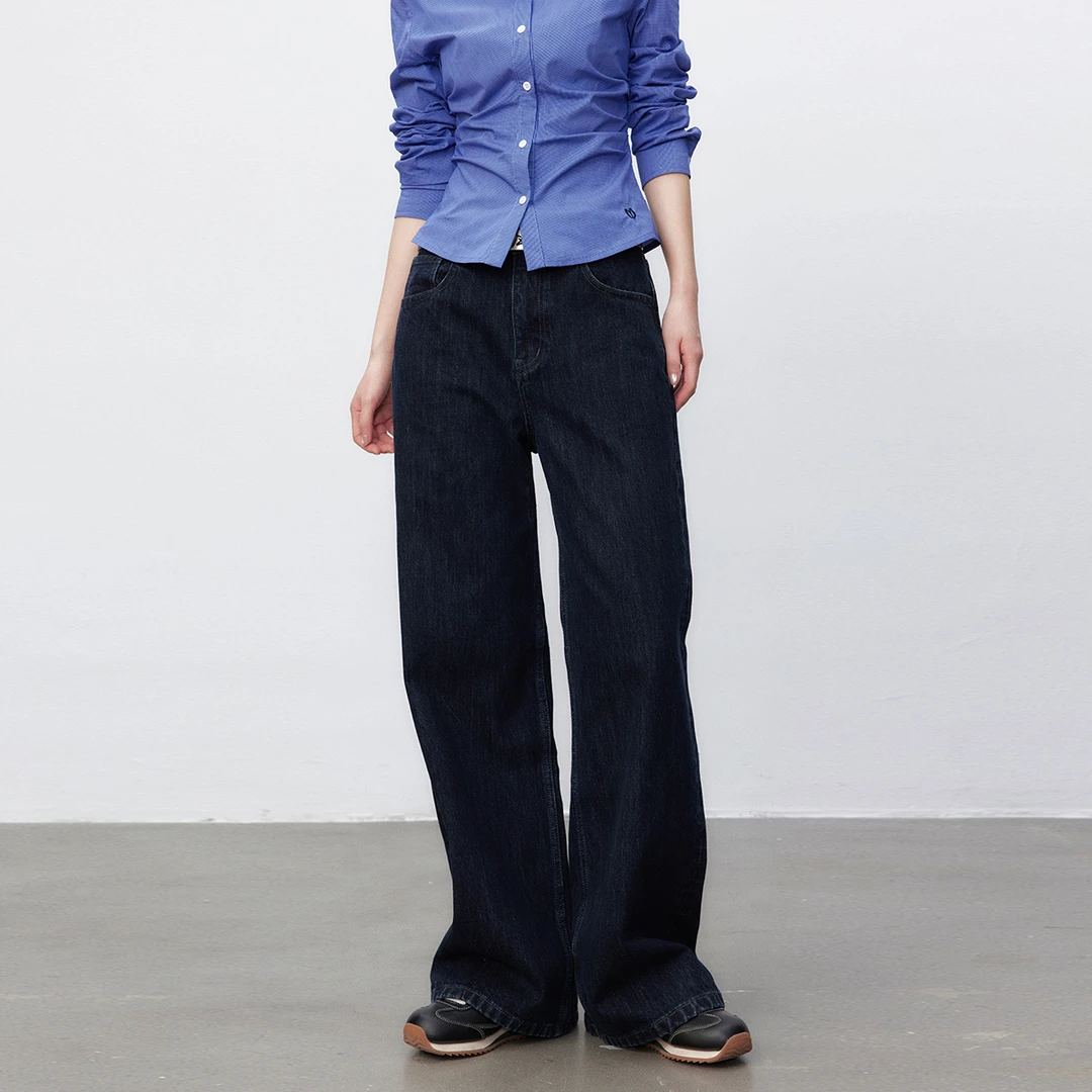 誉芝yuzhi原创设计2025春秋季新款休闲慵懒松弛感牛仔裤阔腿裤女