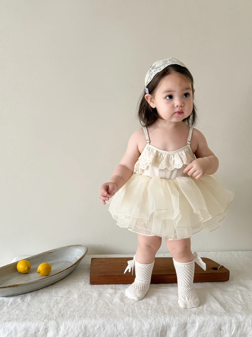 蔗梨童装婴儿夏薄款衣服连体衣新款女宝宝包屁爬服女童公主裙