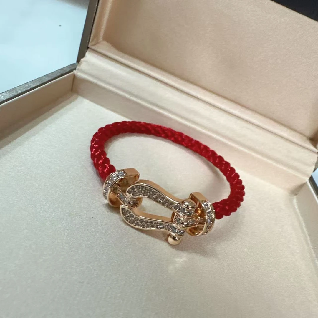 合金手链 马蹄扣-红绳