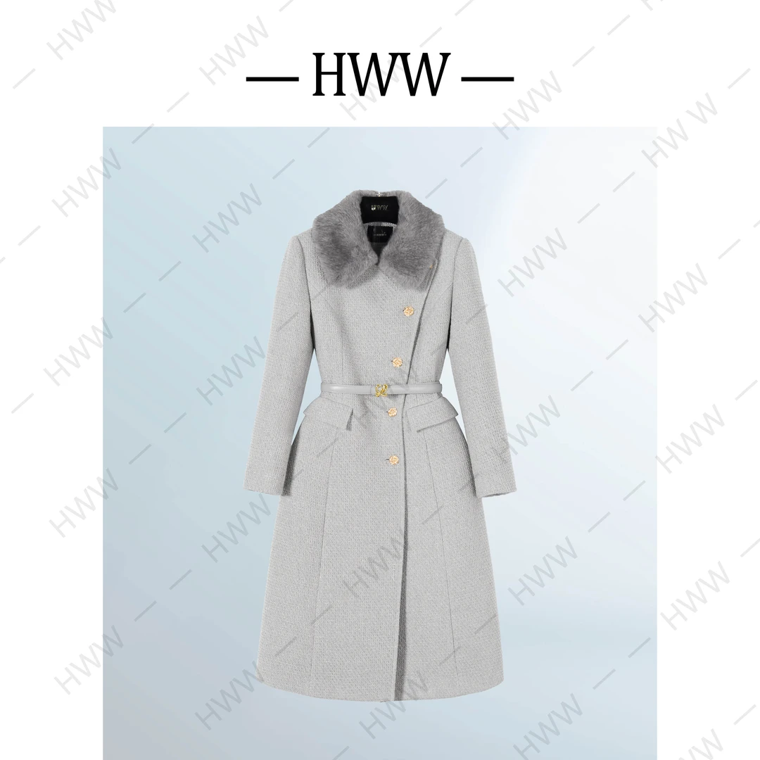 绵羊毛鹅绒服（袖子已加绒）英伦气质显瘦鹅绒服DHZFF407803