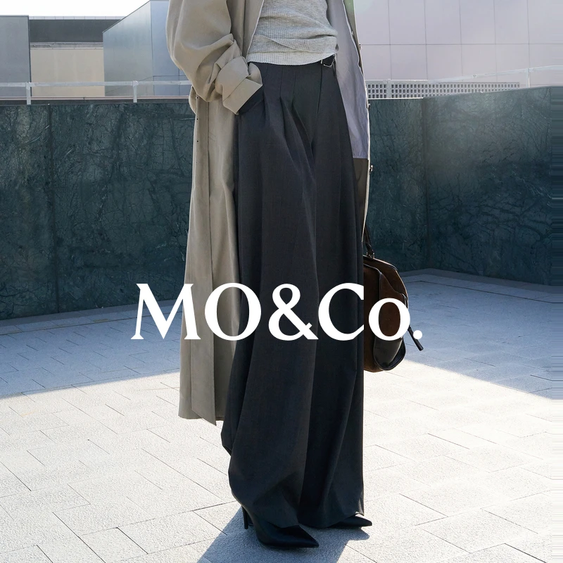 【C+系列】MOCO长裤2025春新品高腰裙裤及地阔腿休闲裤MBE1PATT07