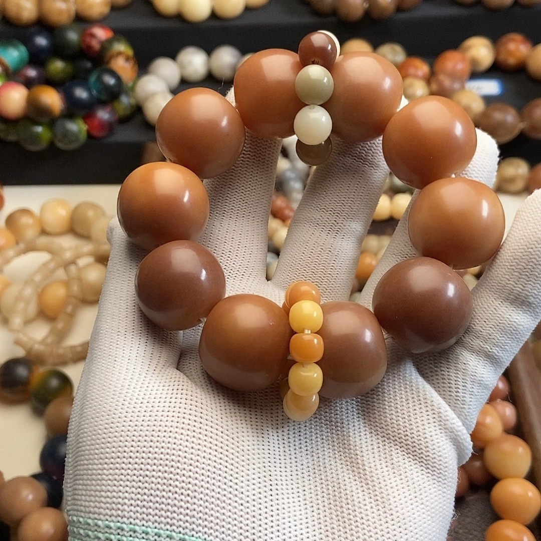 菩提根/象牙果吊坠微瑕24mm风化苹果