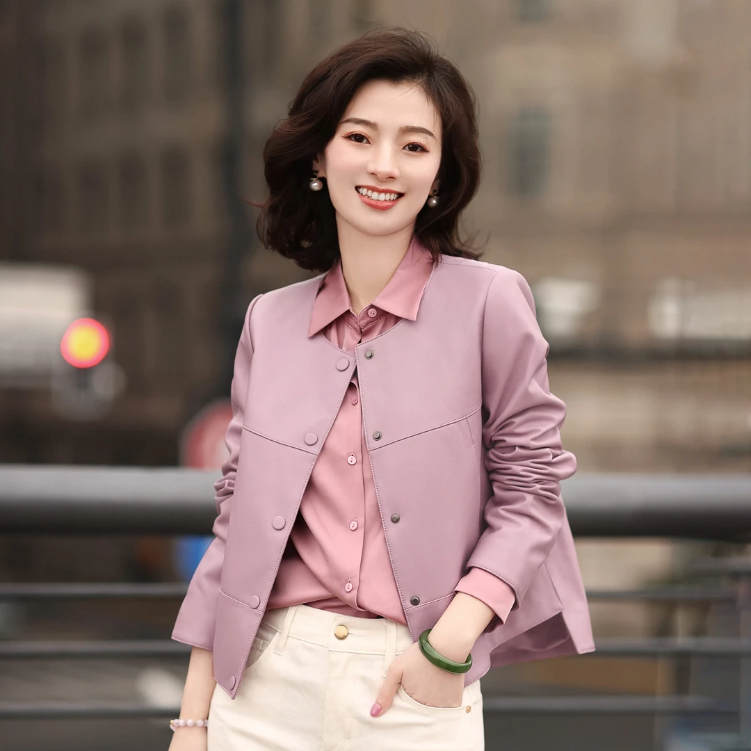 西子/【莱茵河畔】土耳其进口绵羊皮高定小香风皮衣外套/WTBH1057