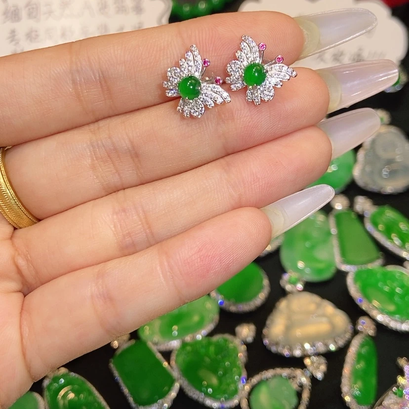【闪购商品】翡翠未镶嵌耳饰