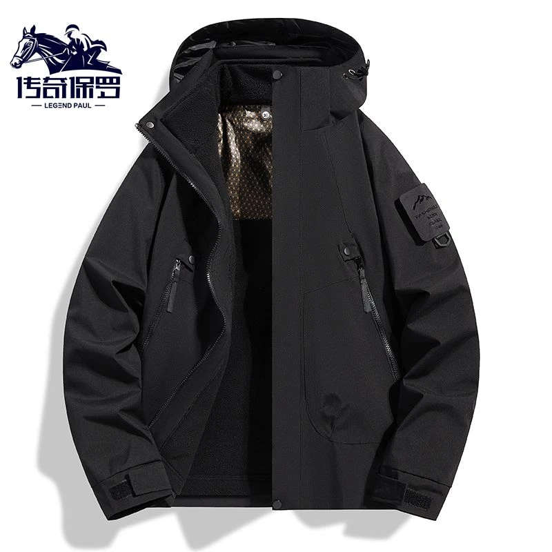 传奇保罗冲锋衣三合一外套男女款防风防水户外旅游登山服加绒保暖