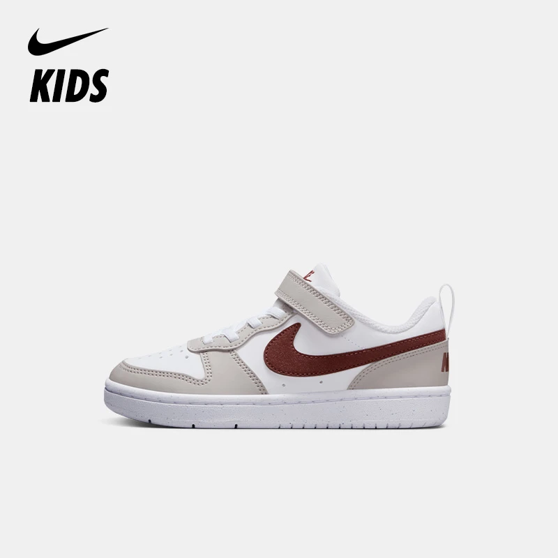 NIKE 耐克COURT BOROUGH男女小大童低帮板鞋FZ4521-100&FZ4522