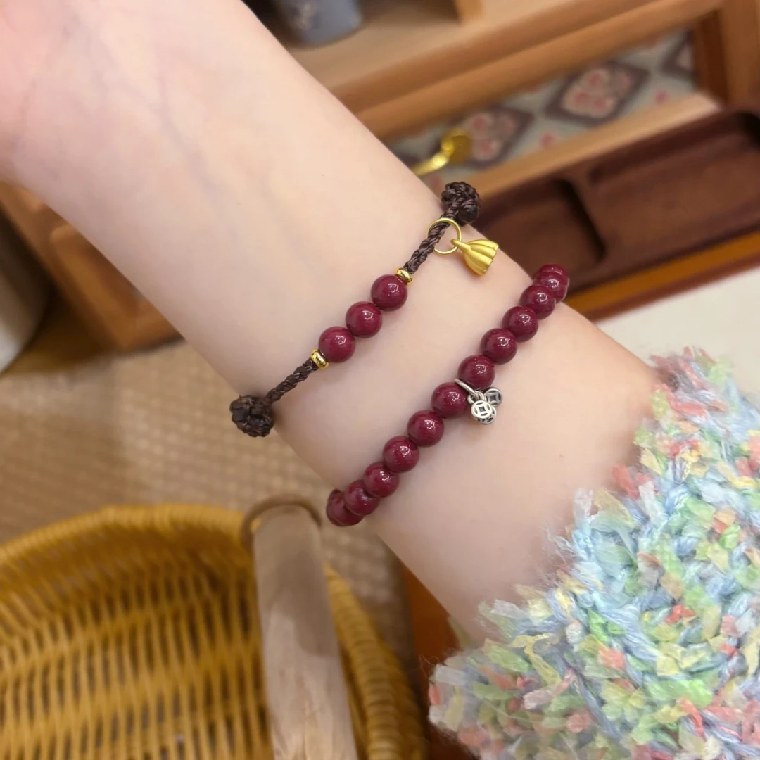 含辰砂工艺品正品朱砂手串6mm 高含量92简约款女款手链