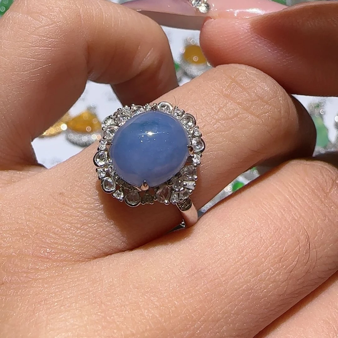 【闪购商品】18K金镶嵌戒指翡翠天然