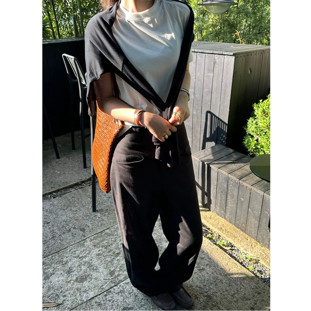 Multi Math雅痞麻裤/莱赛尔天丝亚麻纸片显瘦薄款慵懒裤子阔腿裤