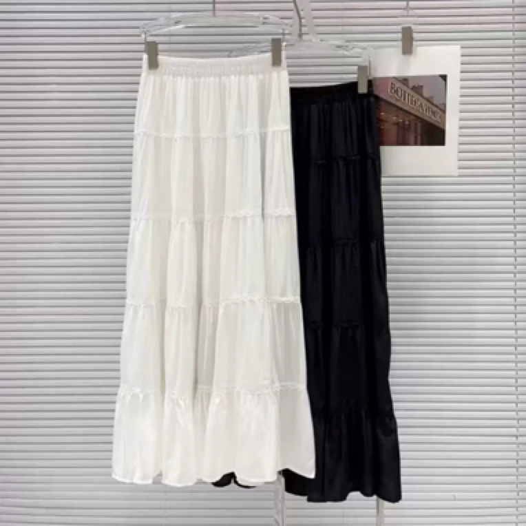 2025新款春秋垂坠感a字长裙半裙蛋糕裙 8283