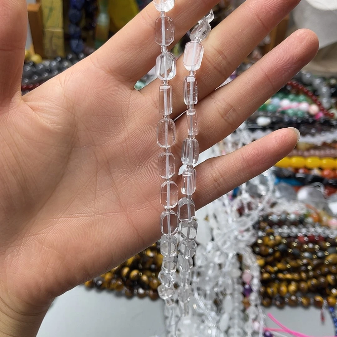 玛瑙/玉髓未镶嵌珠宝半成品8×12白水无事牌一条