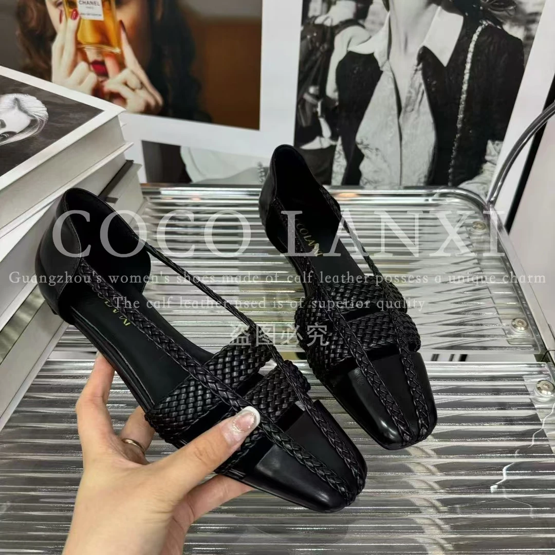 【COCO LANXI】气质时尚百搭夏季跟鞋浅口低跟小单鞋25DX356LX