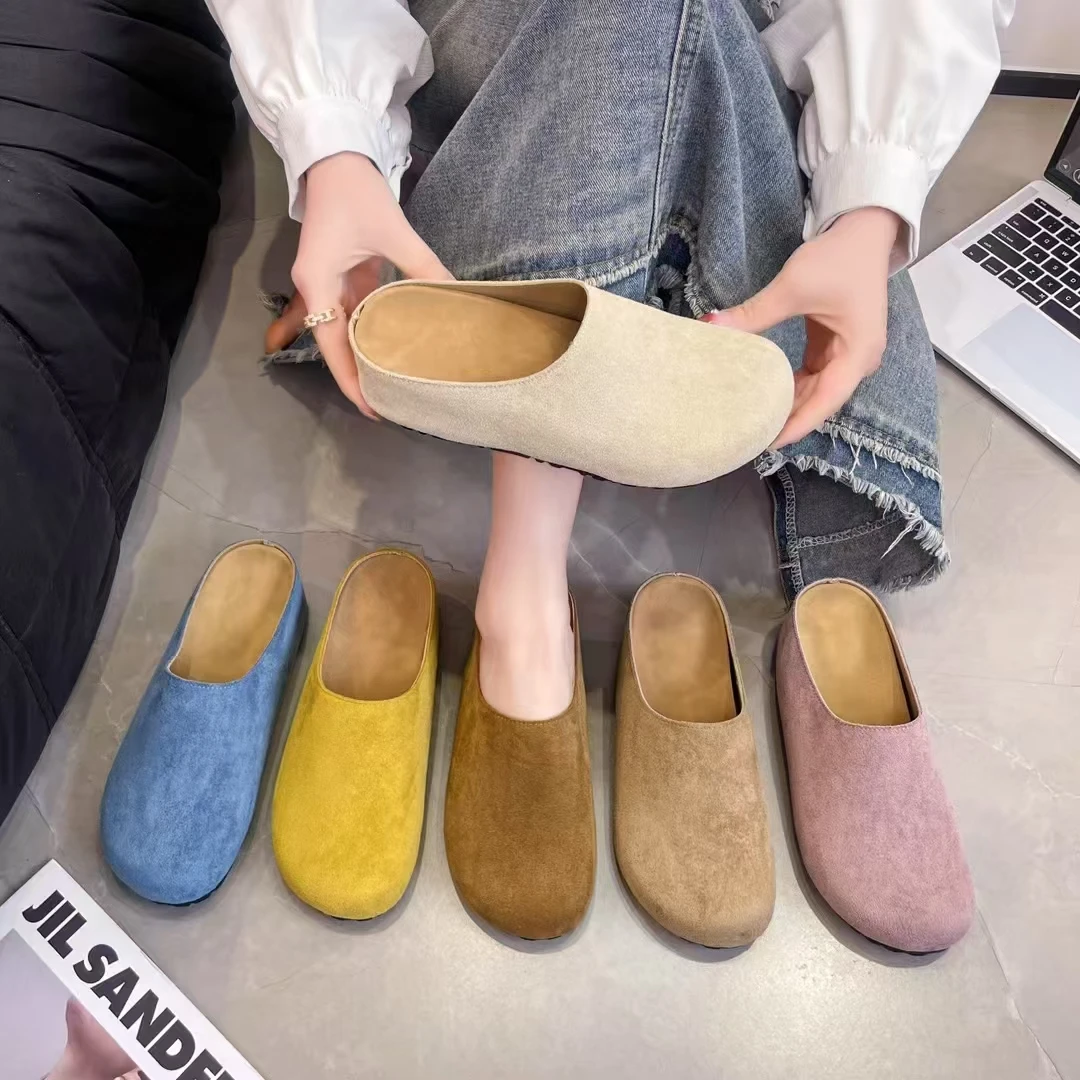 h02内增高净面厚底包头半拖鞋女鞋舒适百搭