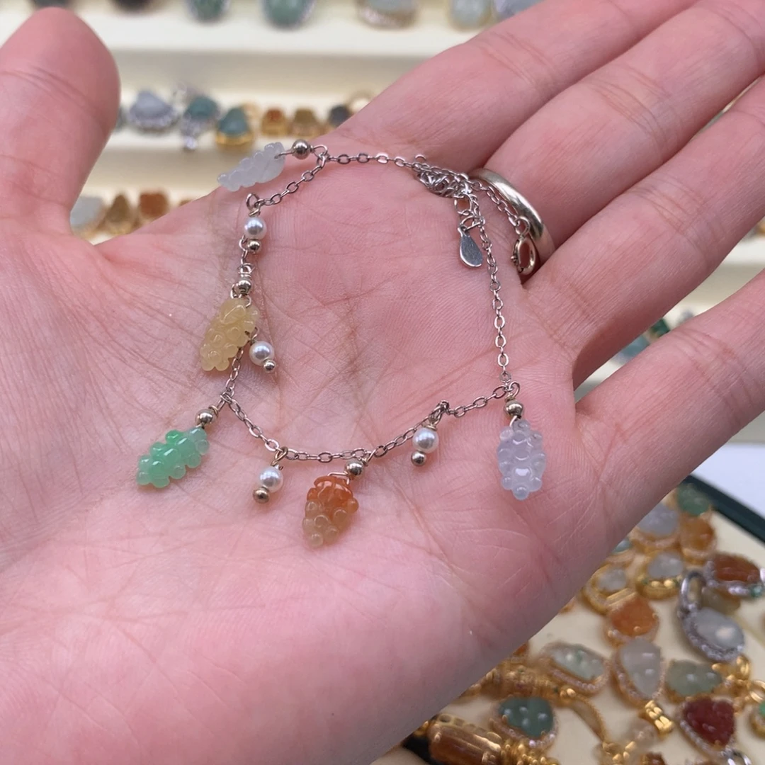 翡翠银S925镶嵌颈饰手链