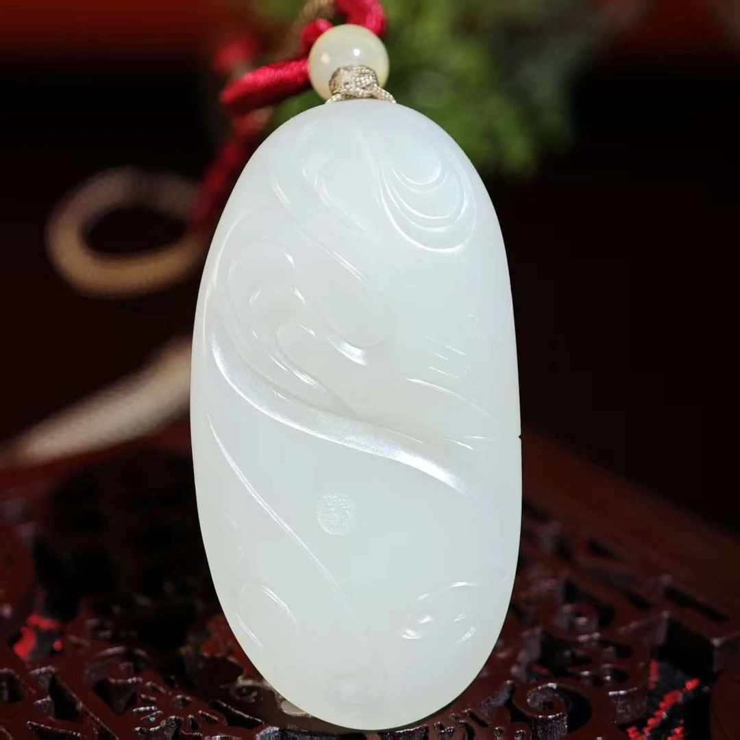 米达姐【新疆且末和田玉】米达料风声水起本玉——挂件手工精雕