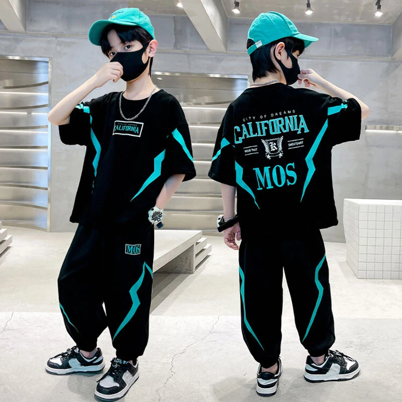 男童套装6-12岁中大童防蚊韩版孩子网红帅气休闲儿童洋气夏季短袖