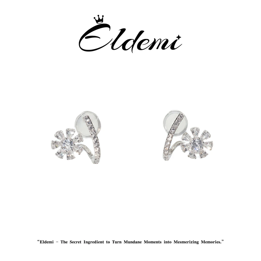 【花开半夏】满镶耳骨扣款925银针女耳钉★A1501