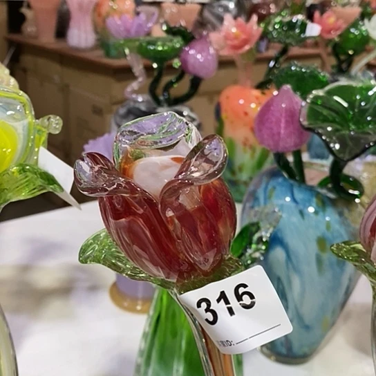 琉璃花瓶高48厘米宽6厘米