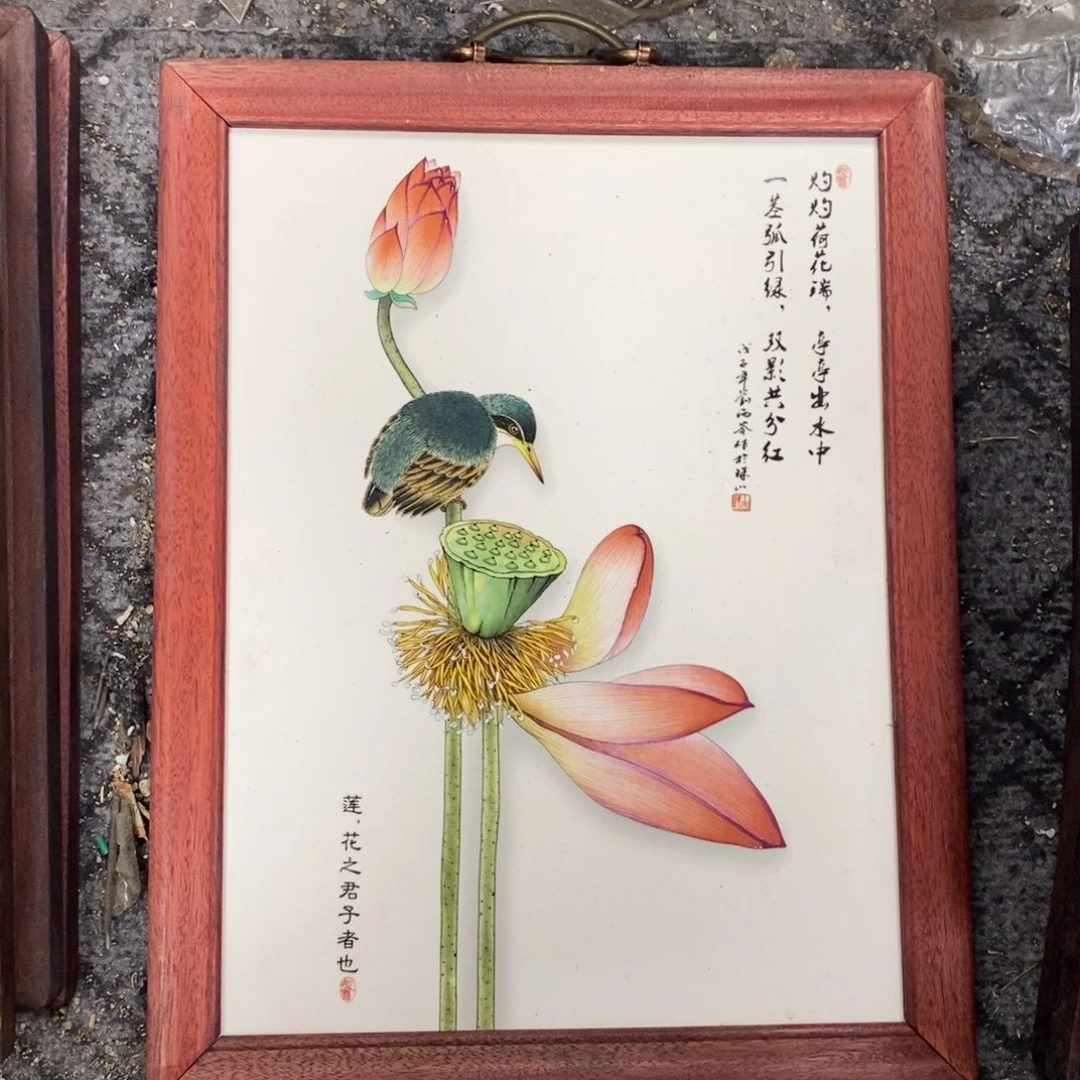 瓷片37*28*1景德镇瓷板画柴窑烧制