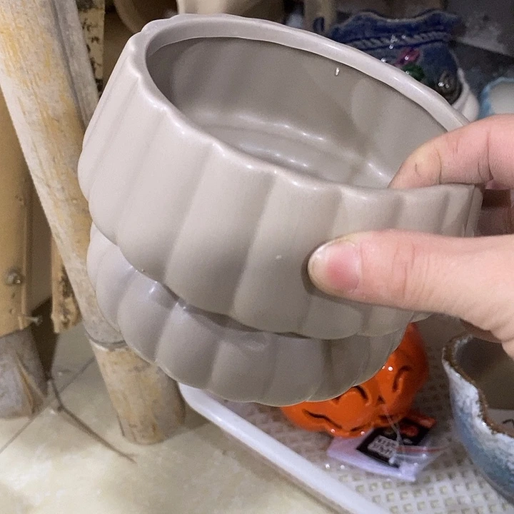 陶摆件陶盆有孔 瑕疵介意勿拍