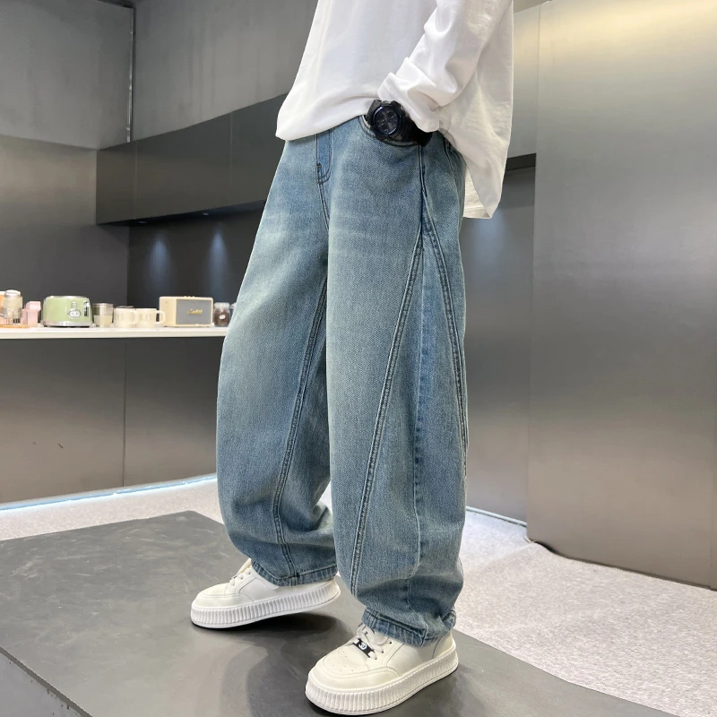 儿童装男童秋装裤子2025新款春秋款长裤男孩秋季休闲中大童牛仔裤