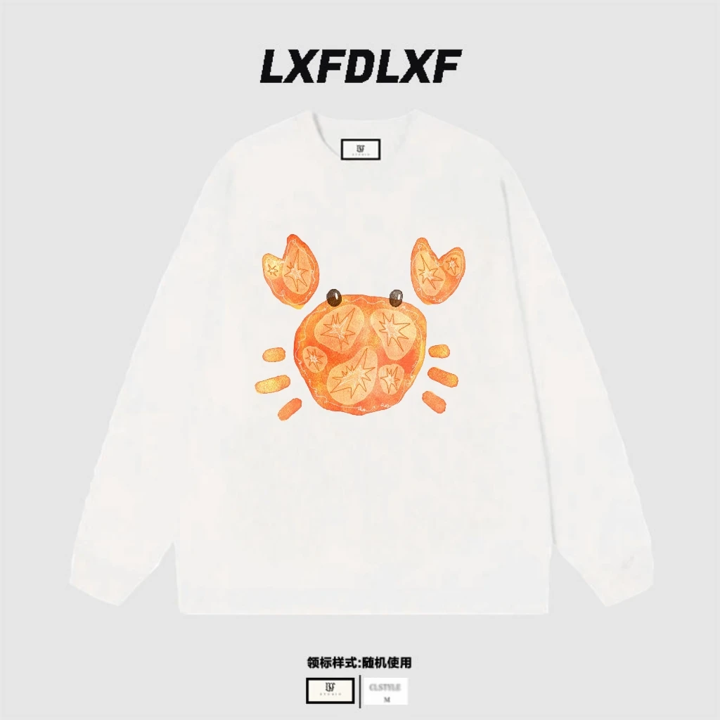 清【长袖-小螃蟹】门店货 LXFDLXF 原版直喷 宽松版型 长袖T恤