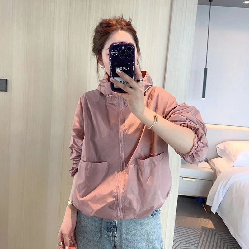 防晒衣女薄款短外套2025夏季新款休闲百搭户外透气防晒服短外套女