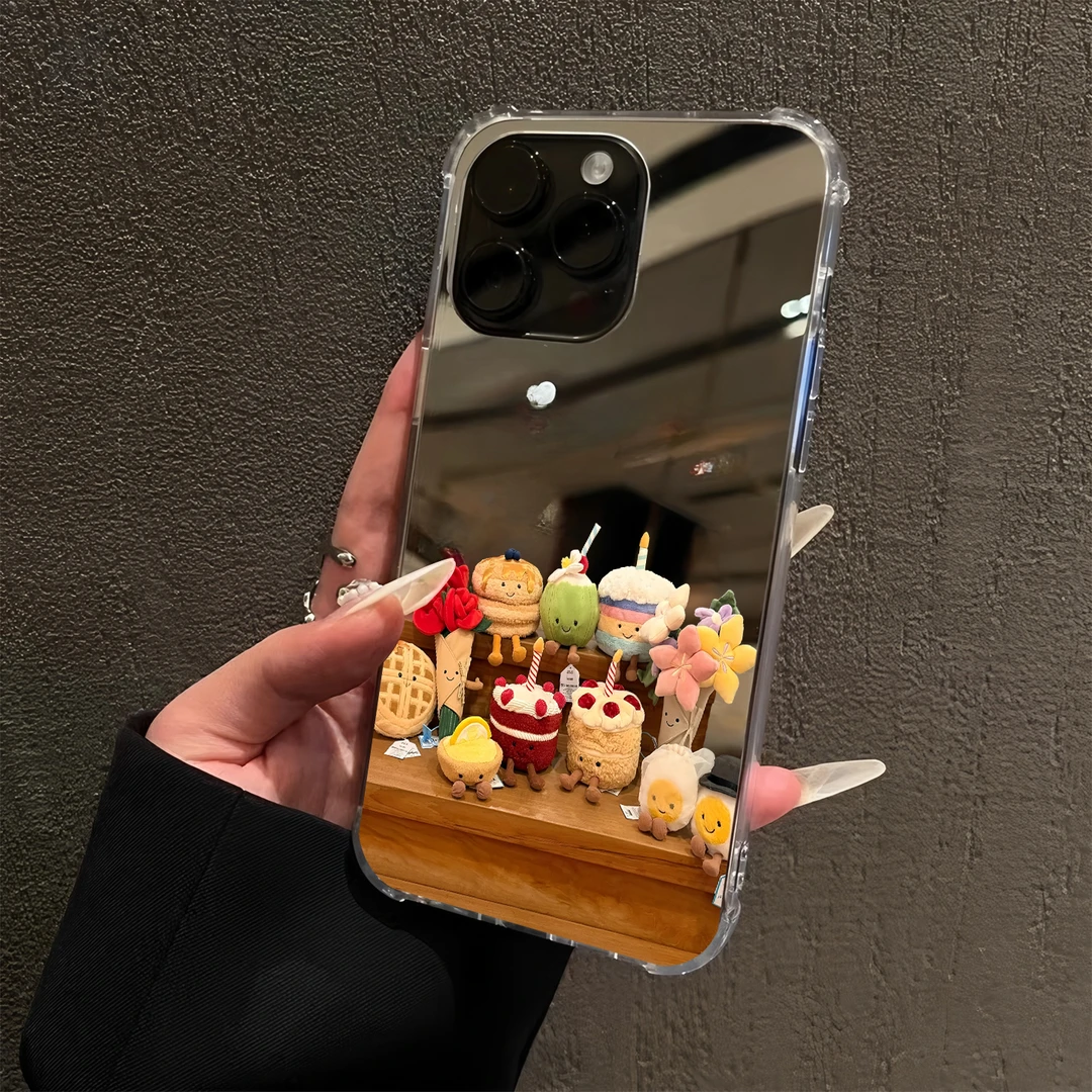 治愈可爱植物公仔12适用iPhone16苹果17promax手机壳15镜面14女13