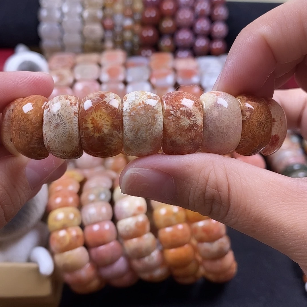 硅化珊瑚（珊瑚玉）未镶嵌手牌58