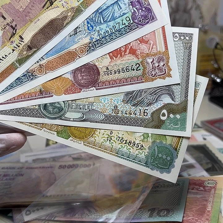 告***白纸币叙利亚纸币一套5张