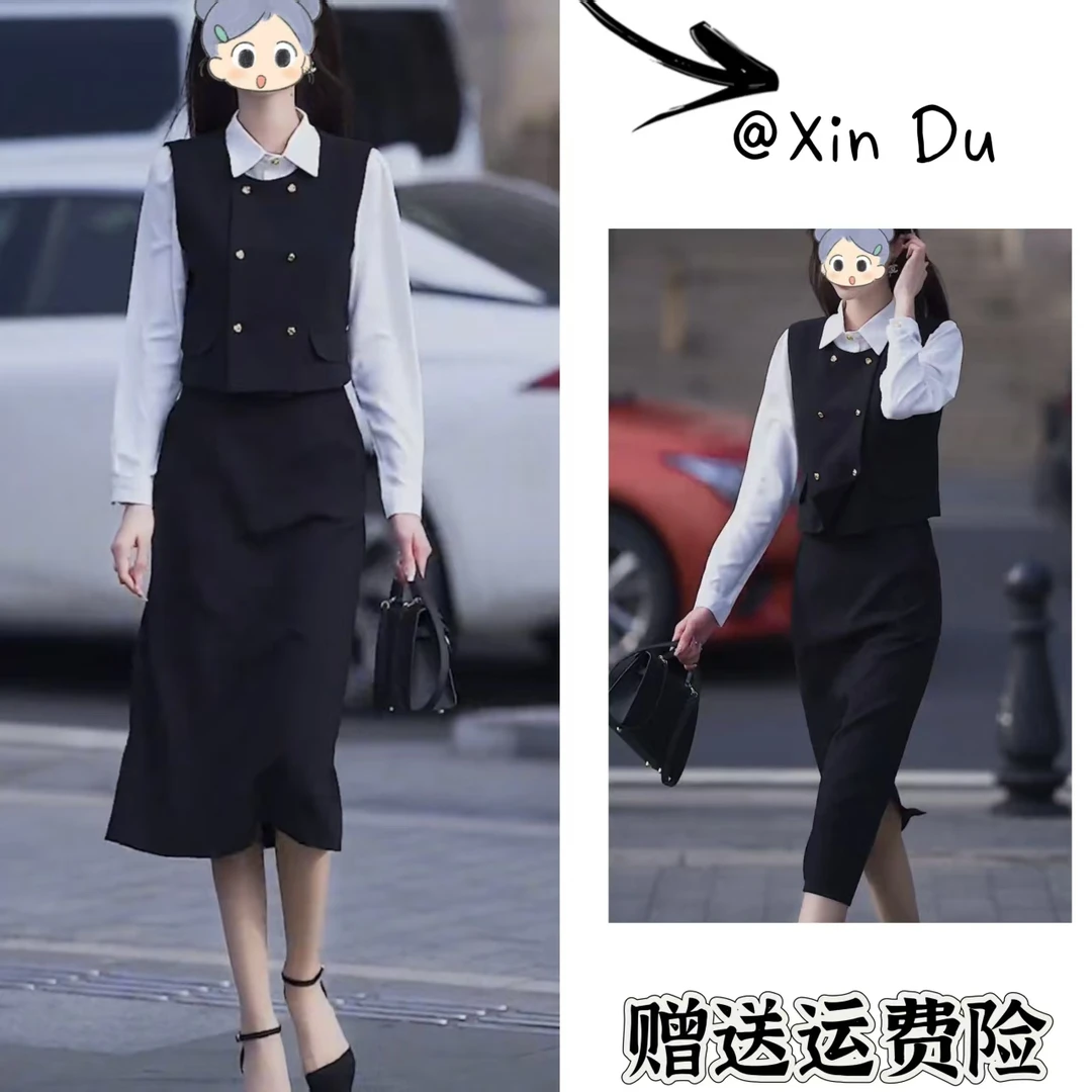 2025秋季新款时尚显瘦气质女士网红洋气三件套百搭款D22801