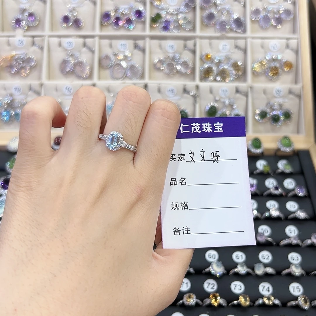 文***呀托帕石戒指银S925镶嵌