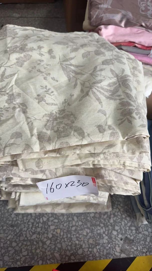 《兵哥外贸》3楼230×160浅卡其花朵老粗布床单 发1张 微瑕疵
