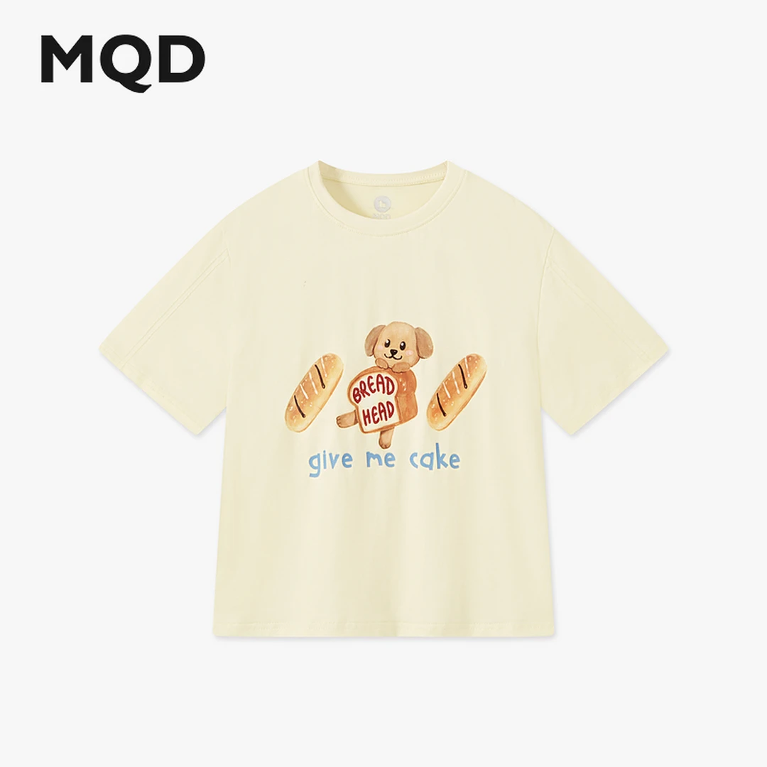MQD女大童夏季新品学院风时尚穿搭可爱大图案短袖T恤6652W0313