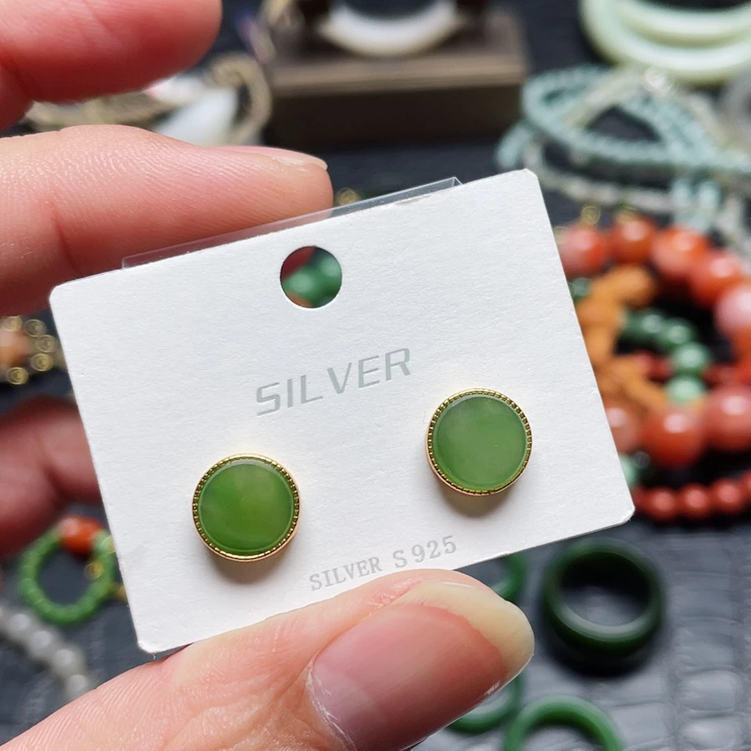 银S925镶嵌手链和田玉吃****）