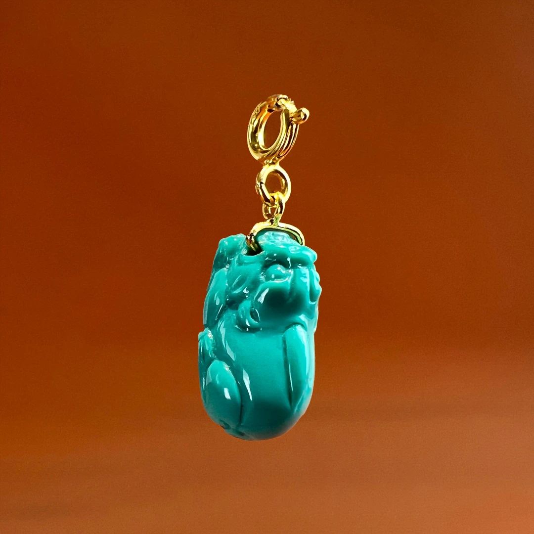 18K金绿松貔貅小吊坠 （多样性发货）1.2g+