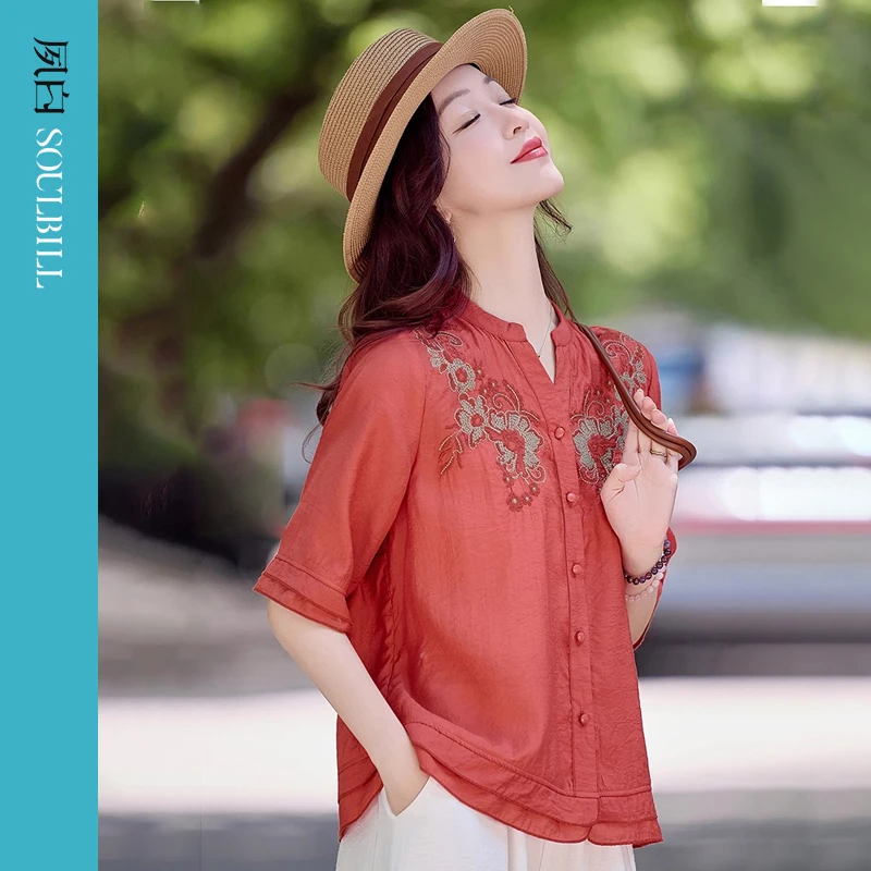 复古轻奢高级感小众衬衫女爆款2025夏季新款独特漂亮小衫气质上衣