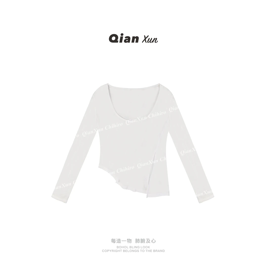 「韩女曲线」夏季时尚休闲气质百搭小众减龄洋气轻奢T恤QXX5SY9632A